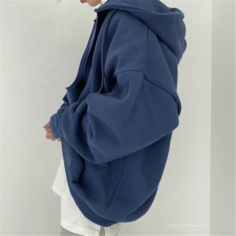 Ladies Oversized Hoodie Jacket Made Of Soft Fleece with Kangaroo Pocket Lune London