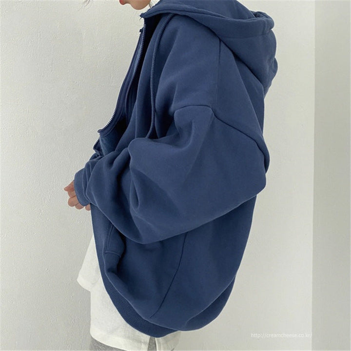 Ladies Oversized Hoodie Jacket Made Of Soft Fleece with Kangaroo Pocket Lune London