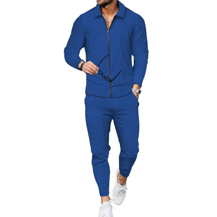 Modern leisure suit for men with textured top and modern pants Lune London
