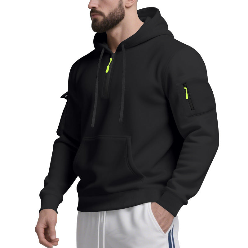 Men's Sport Hoodie with practical zipper and side pockets Lune London