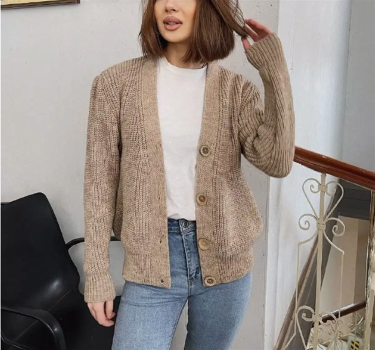 Women Chunky Knit Vest with Buttons Lune London