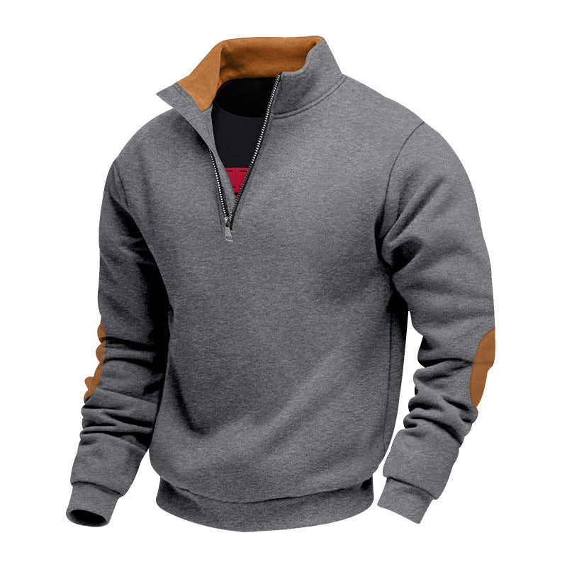 Men's Sweatshirt with High-Quality Stand-Up Collar and Elegant Accents Lune London