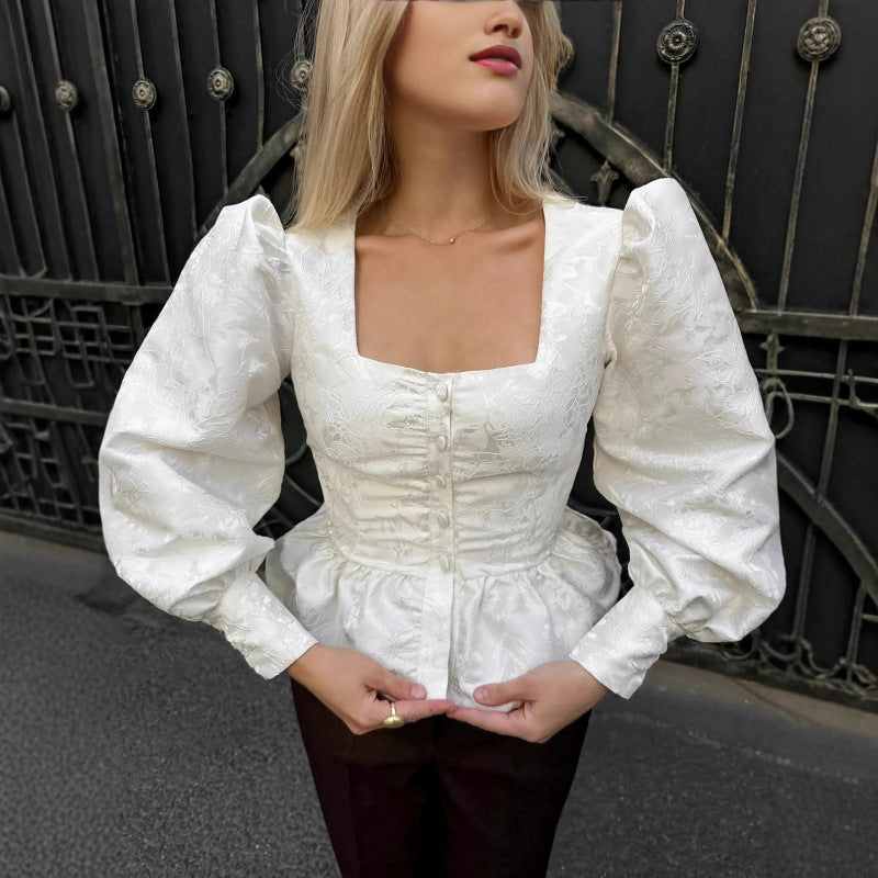Ladies Elegant Blouse with Puff Sleeves Lune London