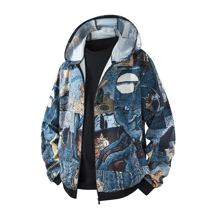 Lightweight windbreaker jacket for women with a colorful pattern and breathable properties Lune London