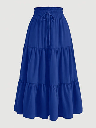 Maxi skirt for women with elastic waist and ruffled design Lune London