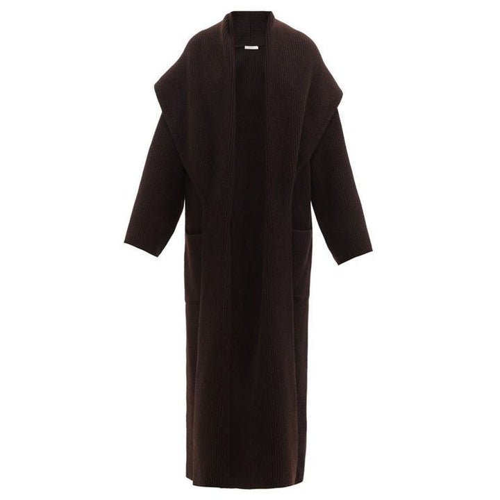 Manteau tricoté pour femme avec devant ouvert et grand col Chic & Stil