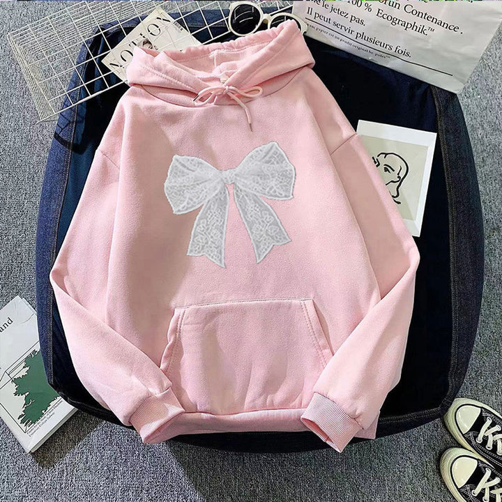 Ladies hoodie with elegant lace design Chic & Stil