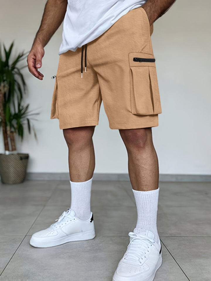 Shorts cargo utilitaires pour hommes avec poches à fermeture éclair Lune London