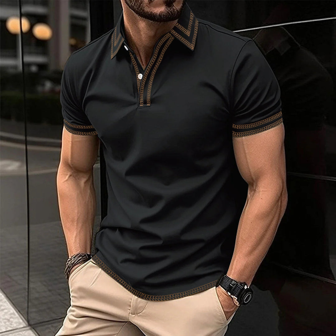 Stylish men's polo with trendy embroidery details Lune London