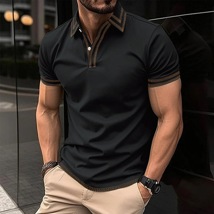 Stylish men's polo with trendy embroidery details Lune London