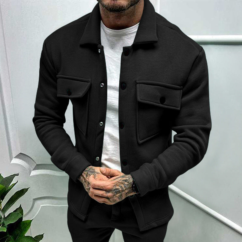 Casual transition jacket for men with practical pockets and snap button closure Lune London