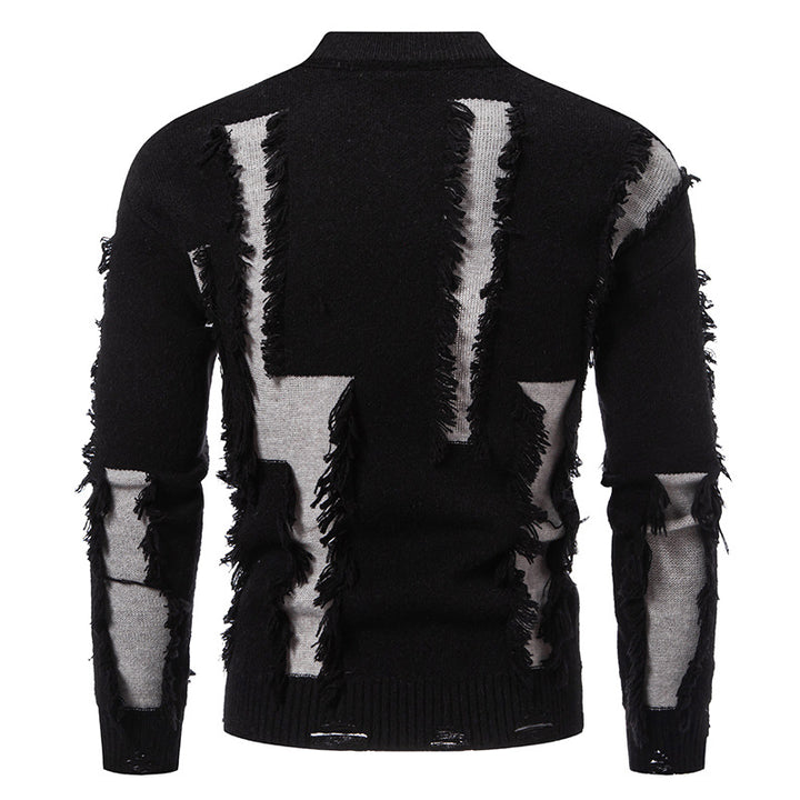 Modern knitted sweater for men with trendy fringes and a unique design Lune London