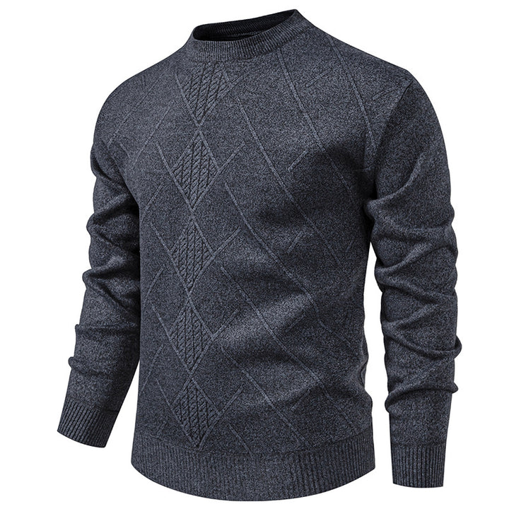 Fine knit sweater for men with relief pattern and round neck Lune London