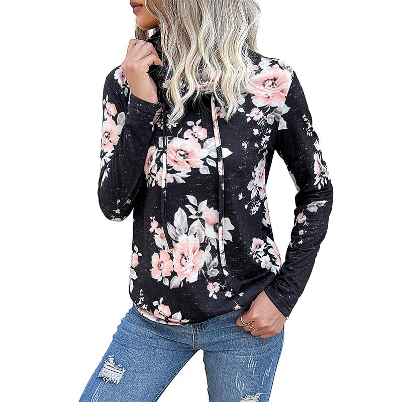 Pull femmes avec motif floral et col haut Chic & Stil