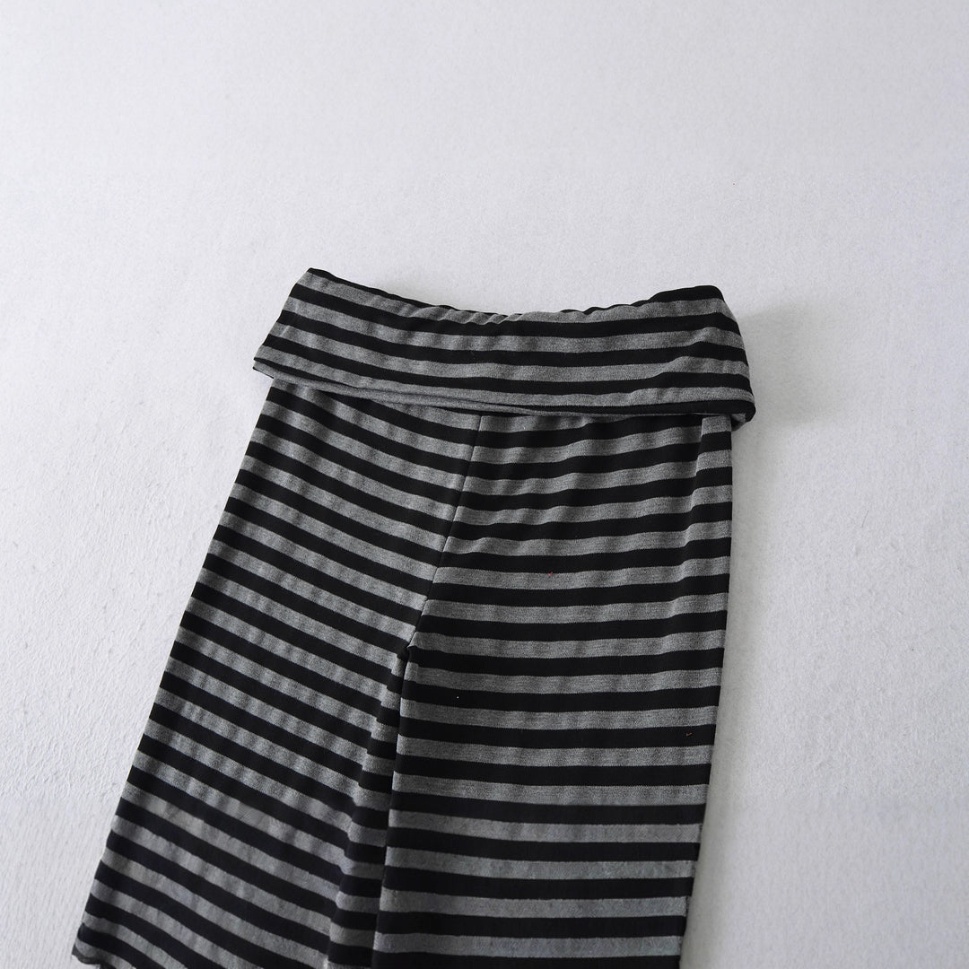 High-waisted flared pants for women with striped design Lune London