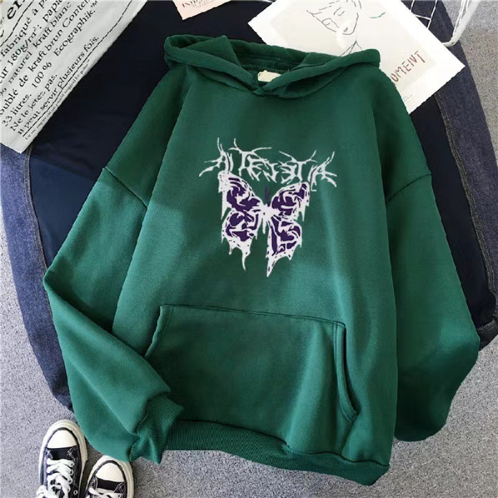Women’s Hoodie with Artistic Butterfly Design Chic & Stil