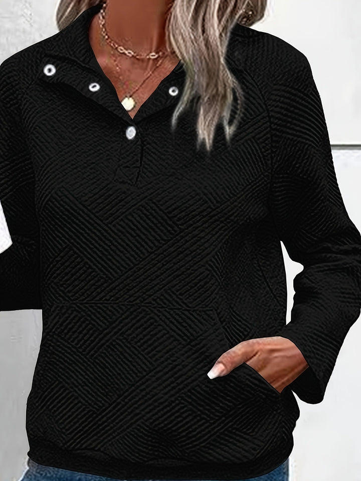 Sweatshirt matelassé pour femmes avec fermeture éclair complète et poches pratiques Chic & Stil