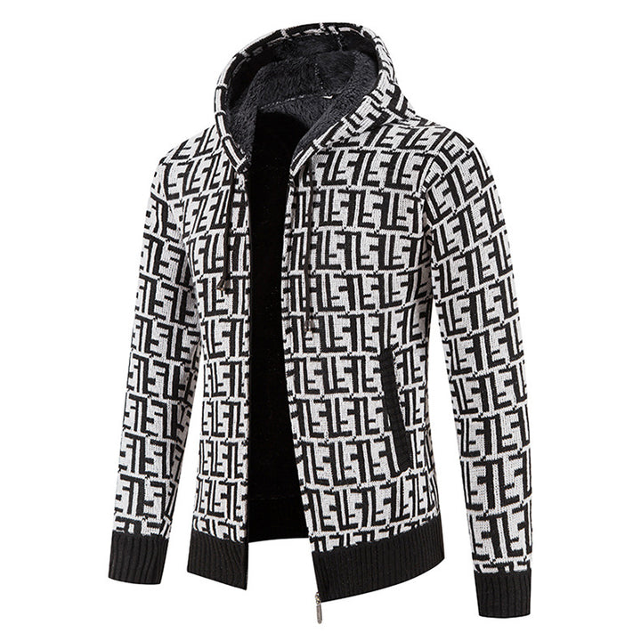 Modern knitted jacket for men with high collar Lune London
