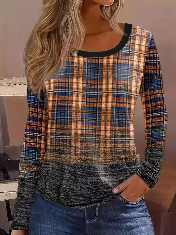 Casual long-sleeve plaid shirt for women with a modern fit and handy pockets Lune London