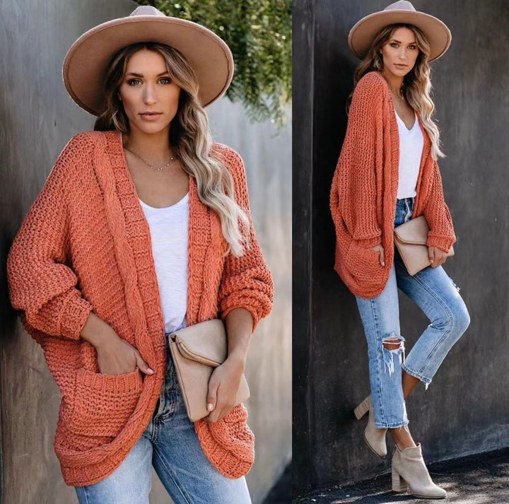 Thick knit jacket for women with casual fit and deep pockets Lune London