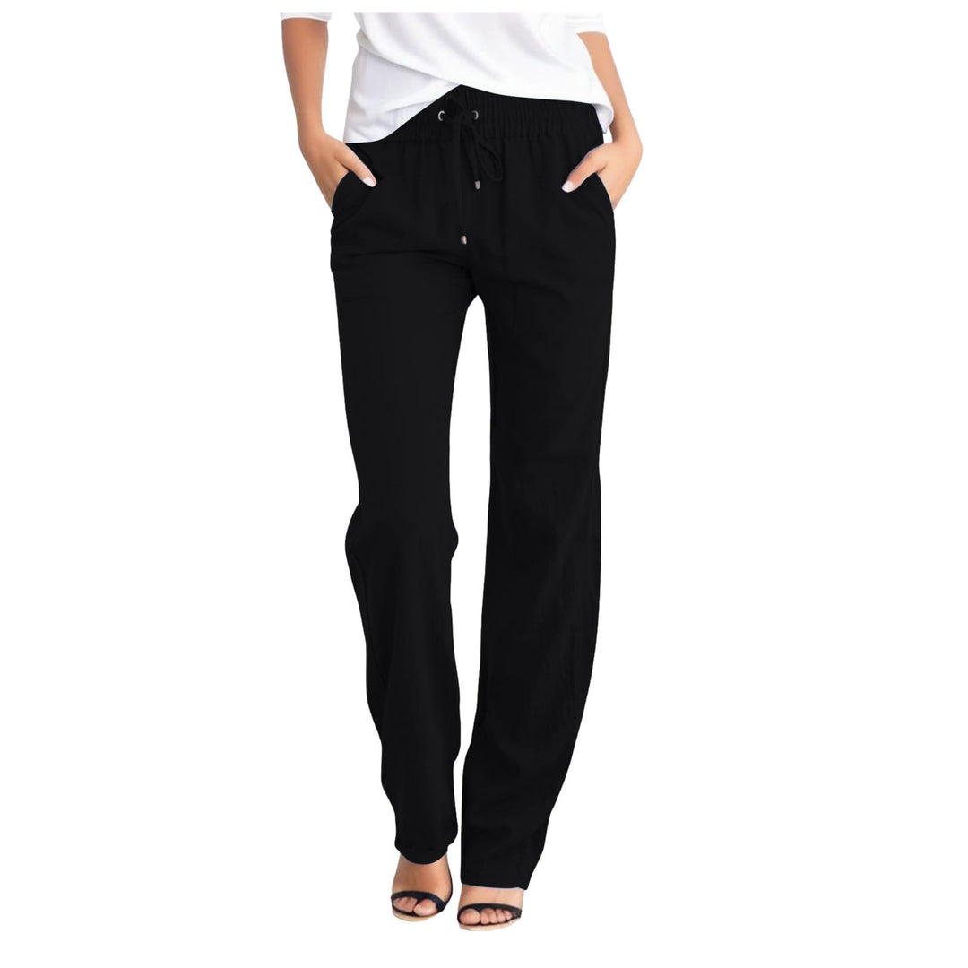 Ladies Comfortable Leisure Pants with Elastic Waistband and Practical Pockets Lune London