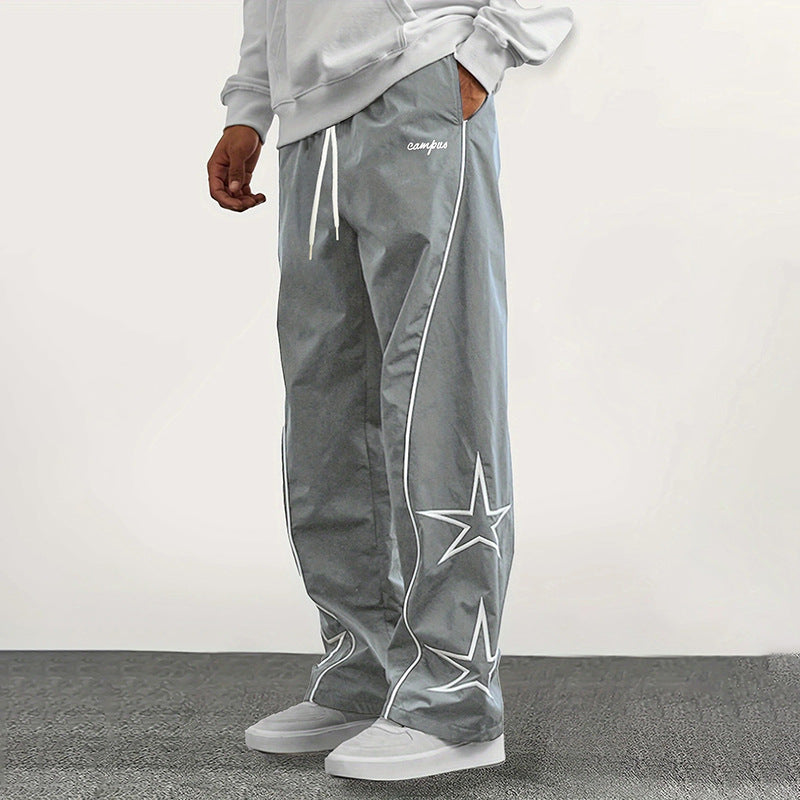 Men's Casual Sports Pants with Striking Star Design Chic Und Stil