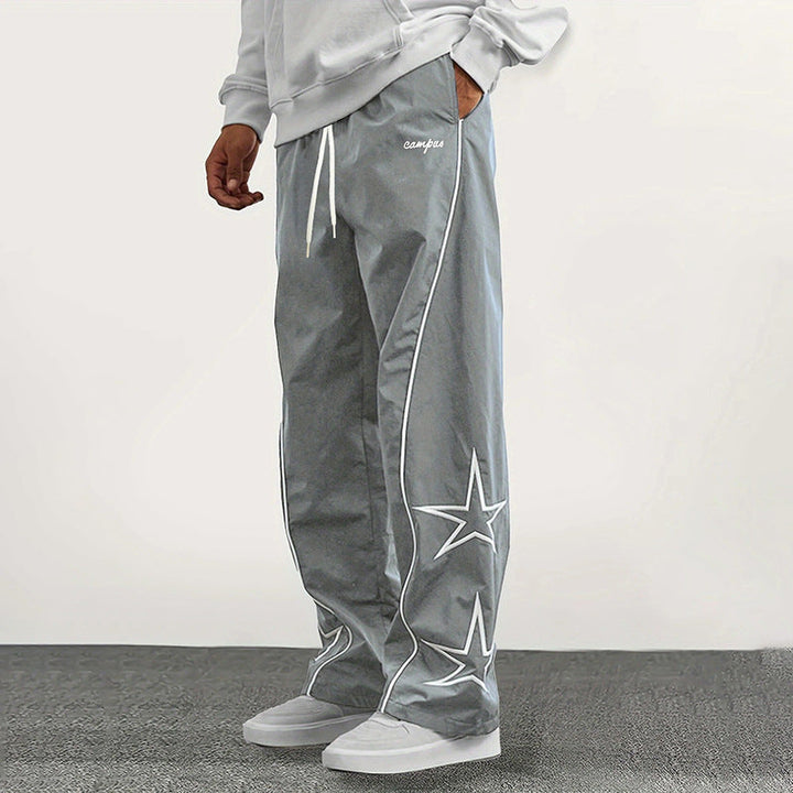 Men's Casual Sports Pants with Striking Star Design Chic Und Stil
