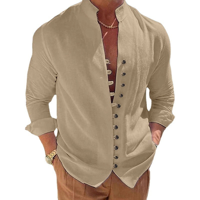 Trendy men's shirt with a slight structure and button placket Lune London