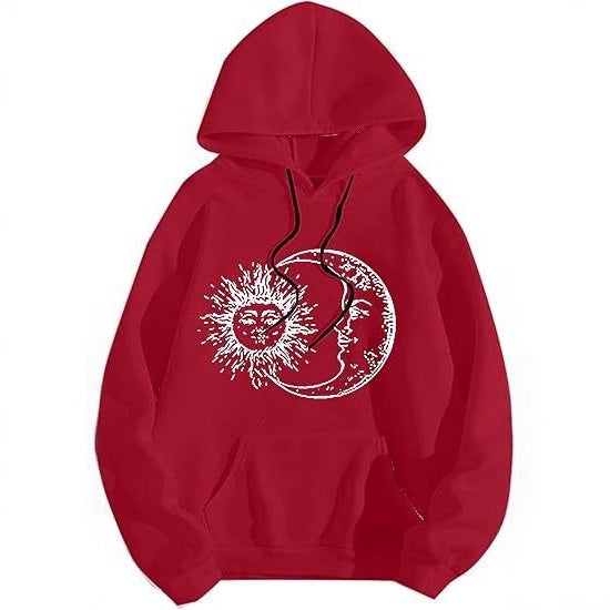 Women's hoodie with artistic sun-moon motif Chic & Stil