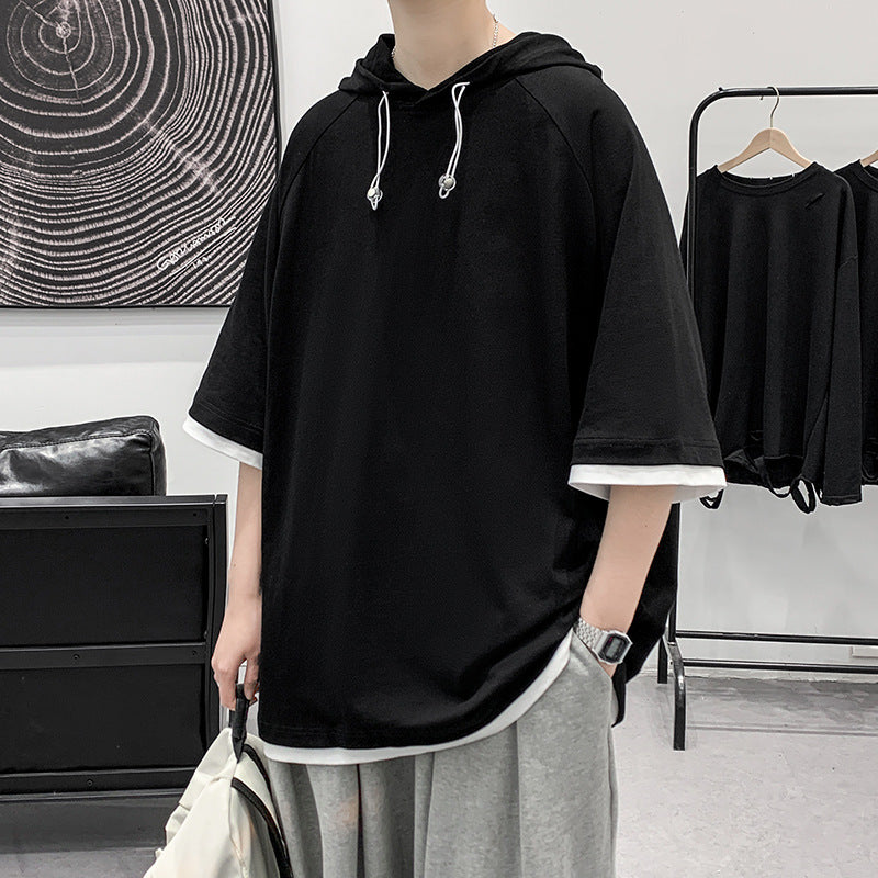 Oversized T-shirt for men with hood and breathable properties Lune London
