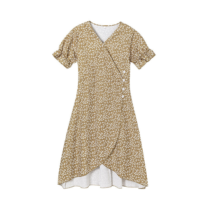 Vintage-inspired floral wrap dress for women Lune London