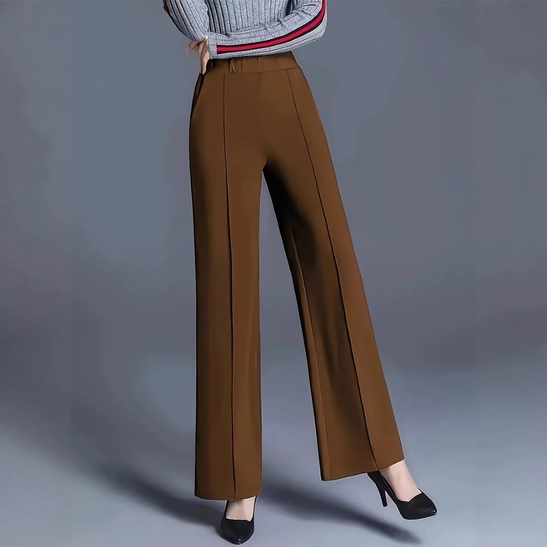 Women's Wide High-Waisted Trousers with Elegant Pleats Lune London
