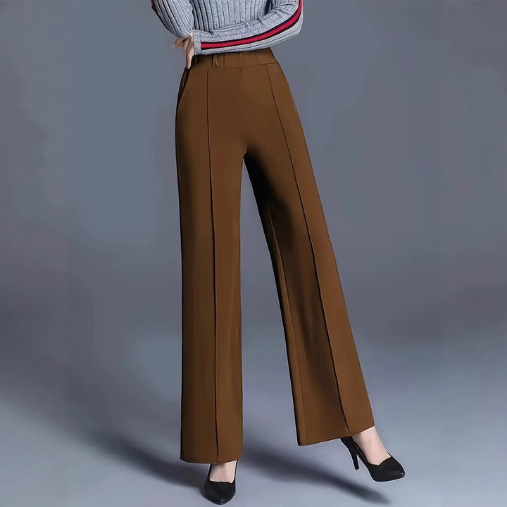 Women's Wide High-Waisted Trousers with Elegant Pleats Lune London