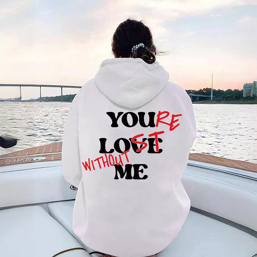 Women Oversized Hoodie with Inspirational Print Lune London