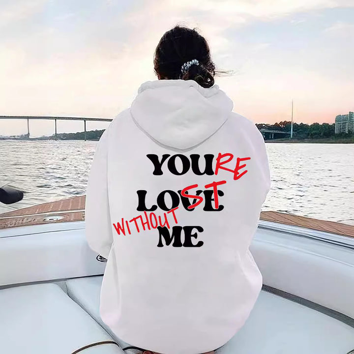 Women Oversized Hoodie with Inspirational Print Lune London