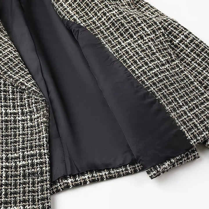 Veste blazer à coupe courte pour femme en élégant design en tweed Chic & Stil