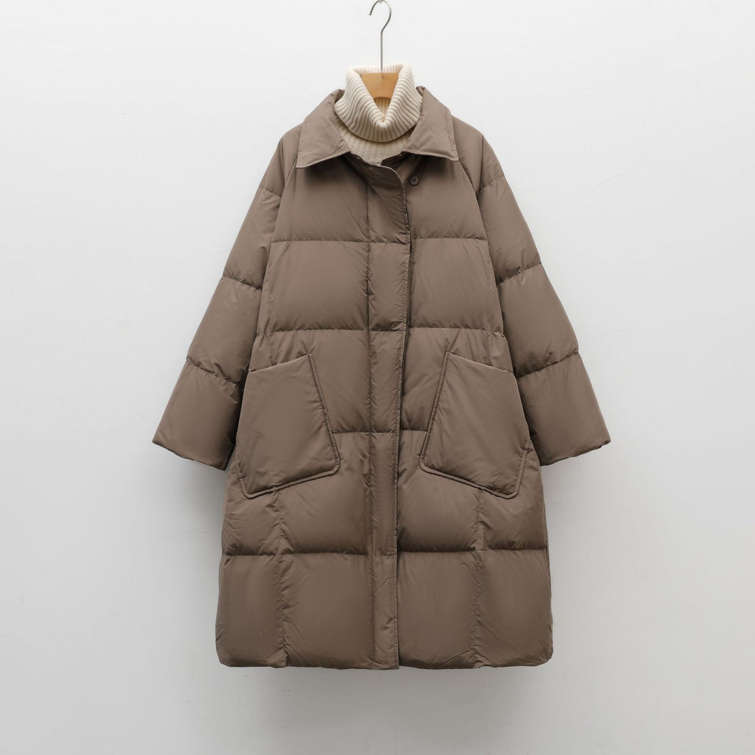 Ladies bulky padded coat with rounded cut and practical pockets Lune London