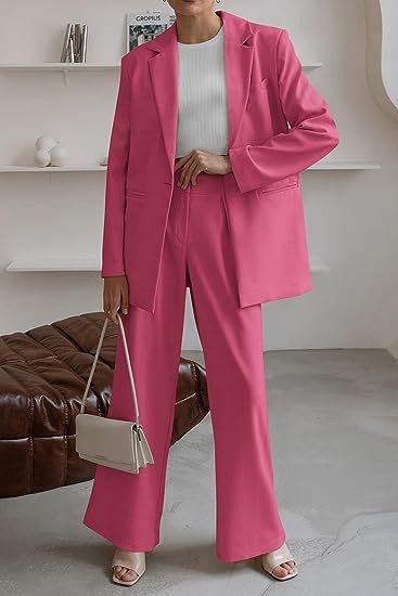 Chic and Stylish Elegant Set for Women with Wide Trousers and Modern Blazer
