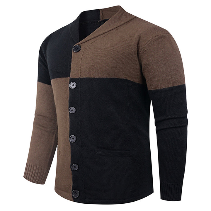 Men's knitted jacket with modern braid pattern and practical pockets Lune London