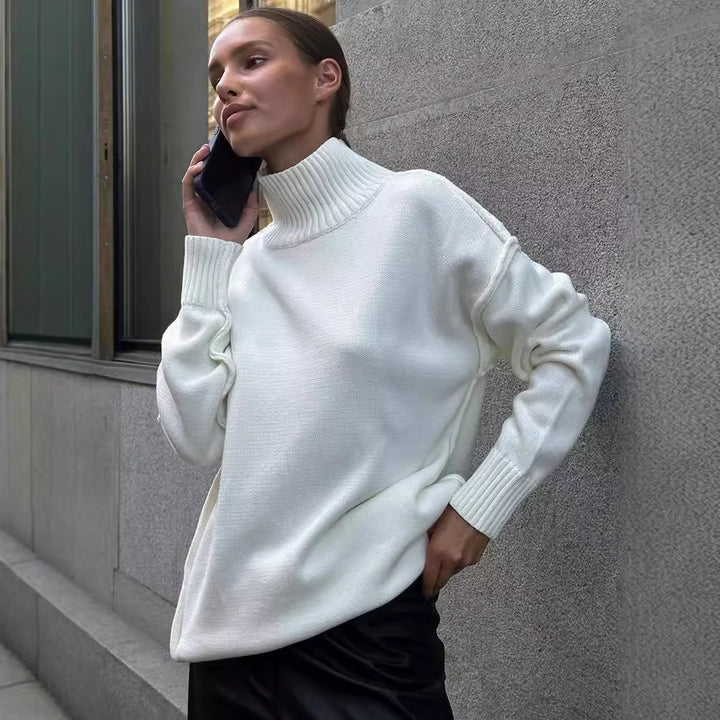 Ladies Trendy Turtleneck Pullover Lune London