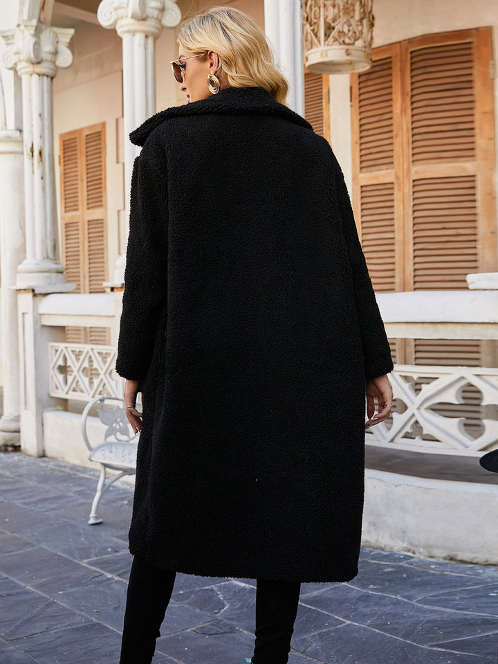 Women Fashion Oversized Teddy Fleece Coat Lune London