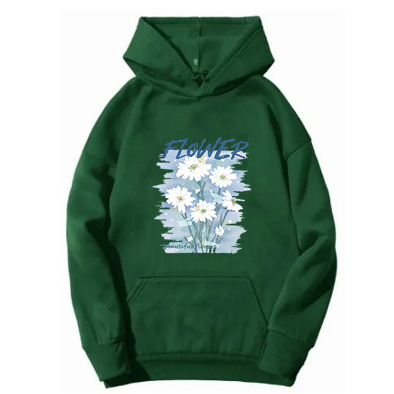 Women's hoodie with floral graphic print Chic & Stil