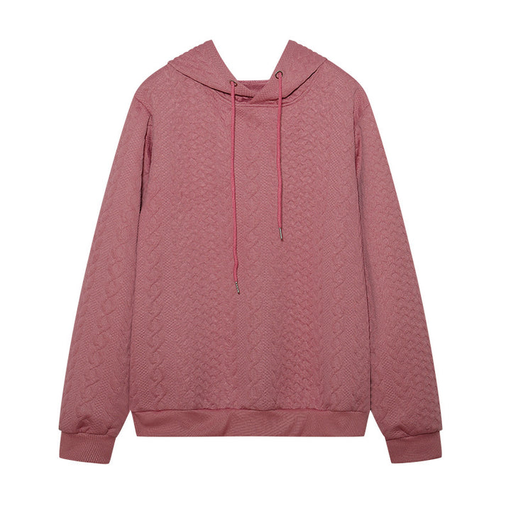 Casual knitted sweater for women with hood and textured design Lune London