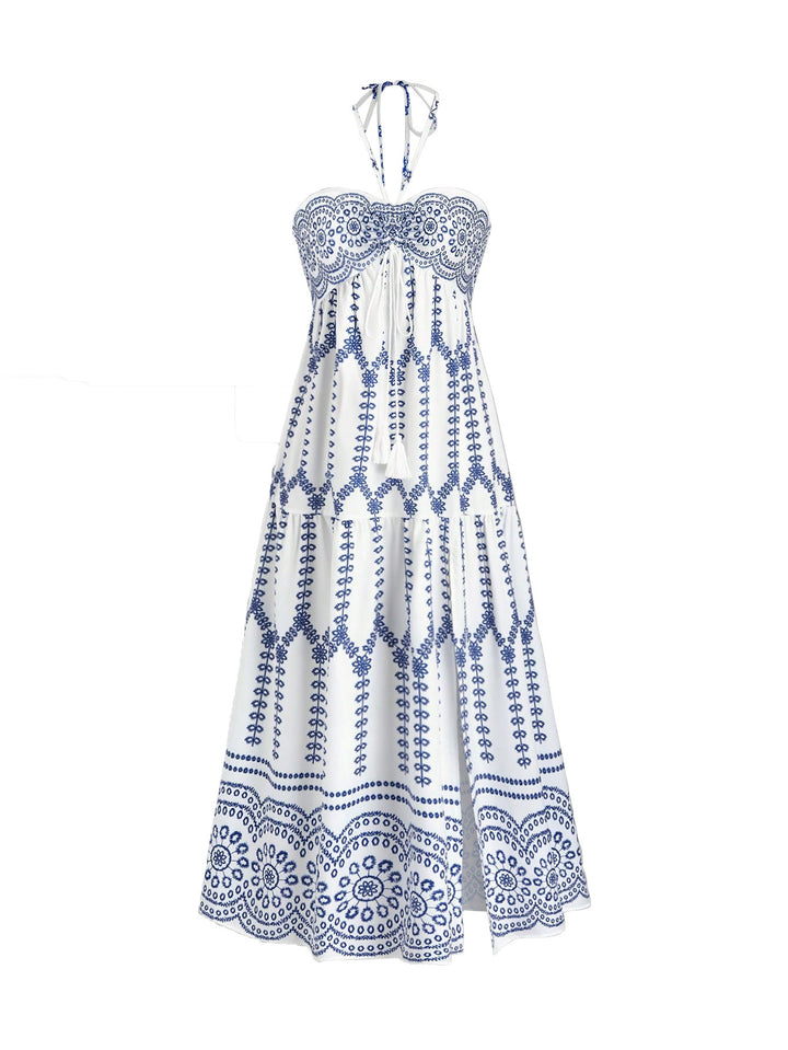 Maxi dress for ladies with a playful design and thin straps Lune London