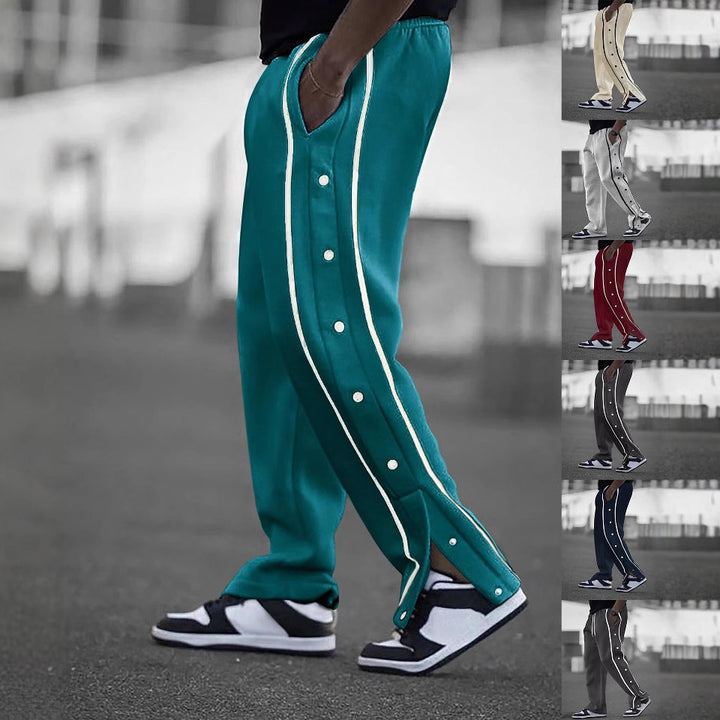 Sporty casual pants for men with side snap buttons Lune London
