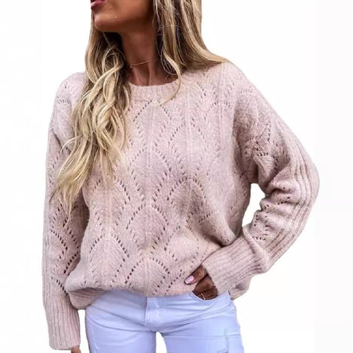 Knitted sweater for women with a delicate lace pattern Lune London