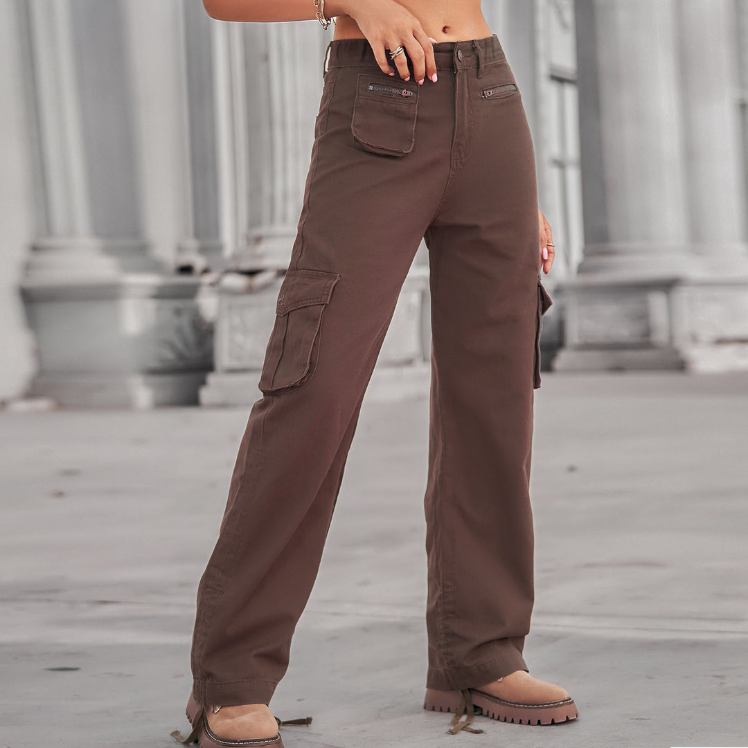 Women’s cargo pants with deep practical pockets and an adjustable hem Lune London