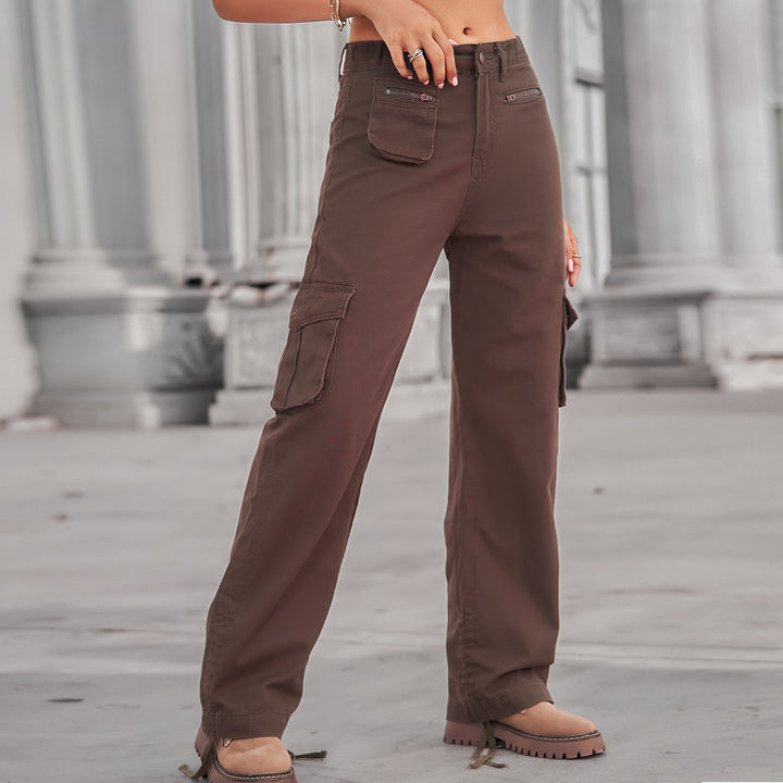 Women’s cargo pants with deep practical pockets and an adjustable hem Lune London