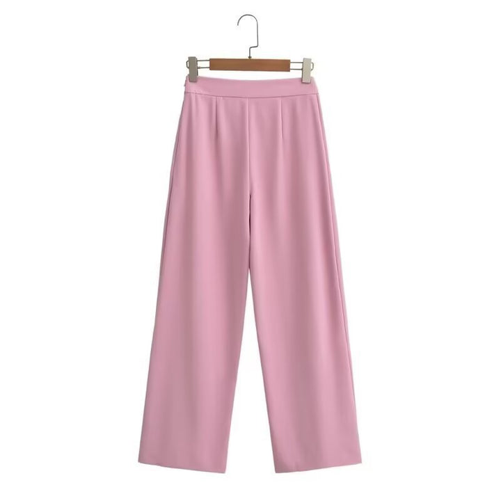 Women Elegant and Loose Palazzo Pants in Flowing Material with Elastic Waist Lune London