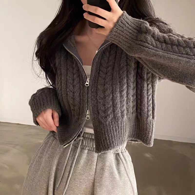 Ladies cardigan with high-quality zipper Lune London